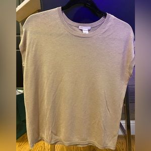 H&M Basic Crewneck Short Sleeve Top-Beige-Size SMALL